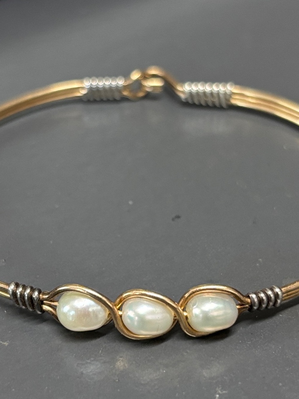 Gold-Tone Pearl Accent Bracelet